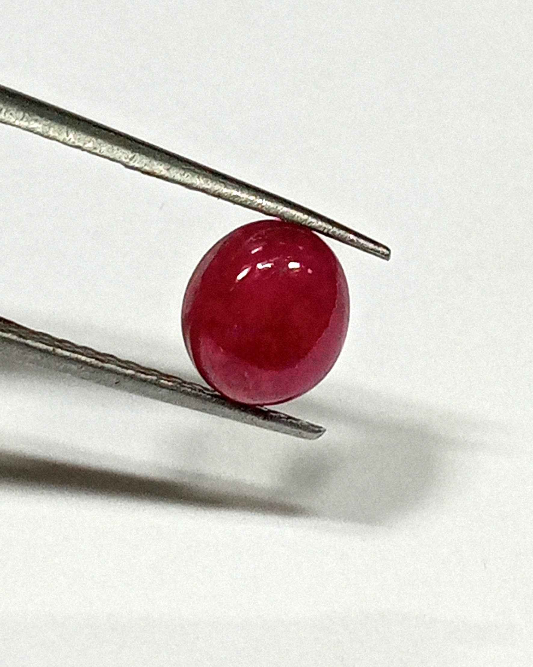 5_d03ca06d-aee5-4f82-8303-8fb39b1c4317 3.85 Cts Natural Myanmar Red Ruby Gemstone Oval Cabochon 8.8*7.8 MM R423