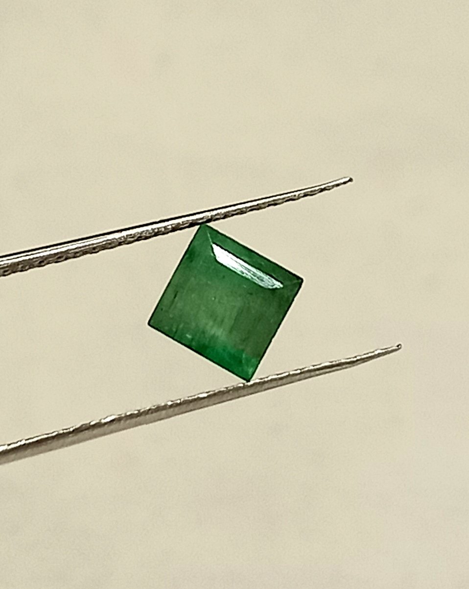 0.94 Cts Square Cut Natural Zambian Emerald Gemstone 5.4*5.4 MM EM586 - Image 6