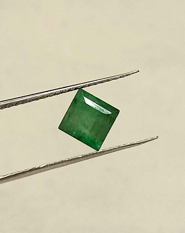 0.94 Cts Square Cut Natural Zambian Emerald Gemstone 5.4*5.4 MM EM586