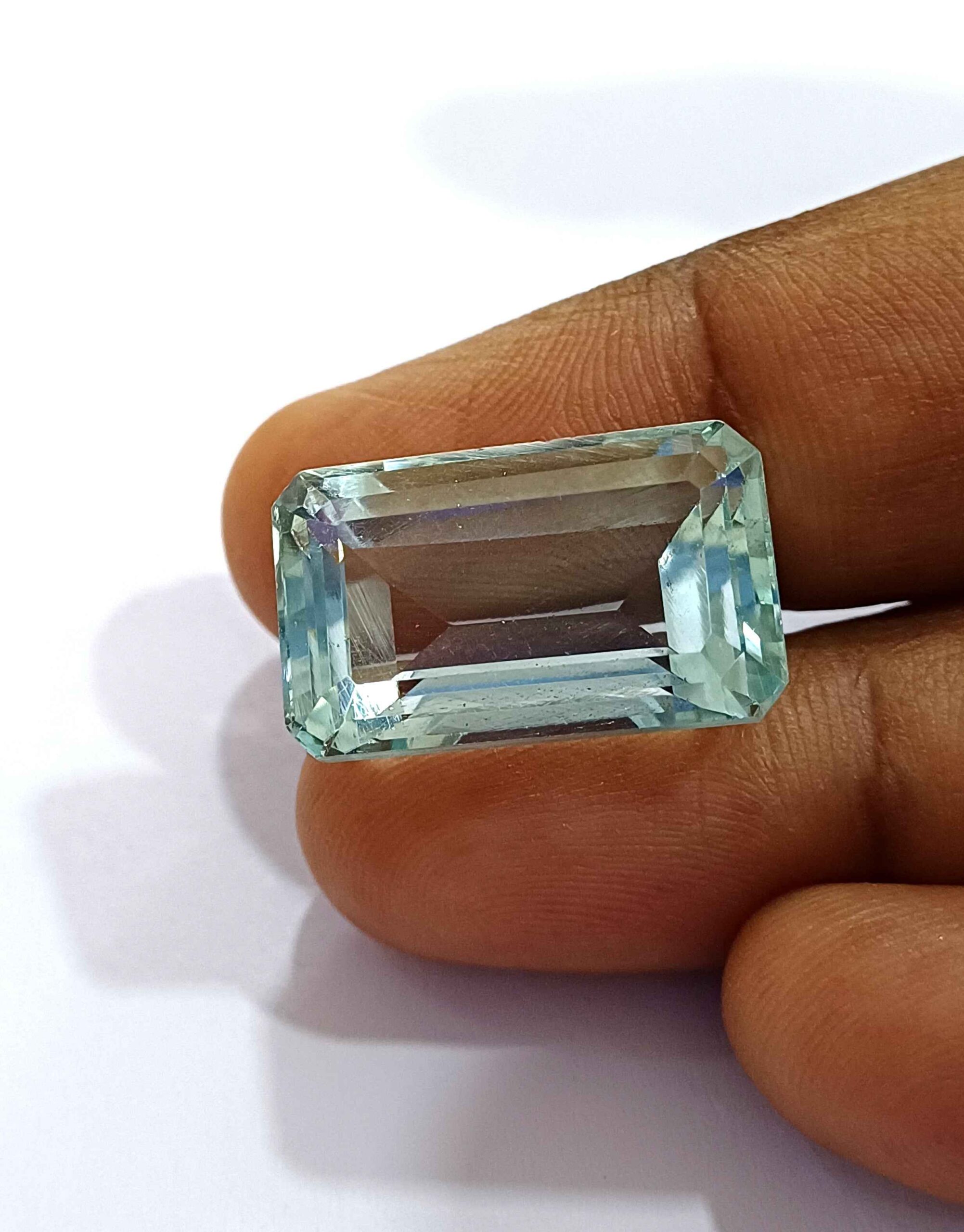 19.45 Cts Natural Brazil Aquamarine Gemstone Emerald Cut 20*12.3 MM AQ11 WATCH VIDEO