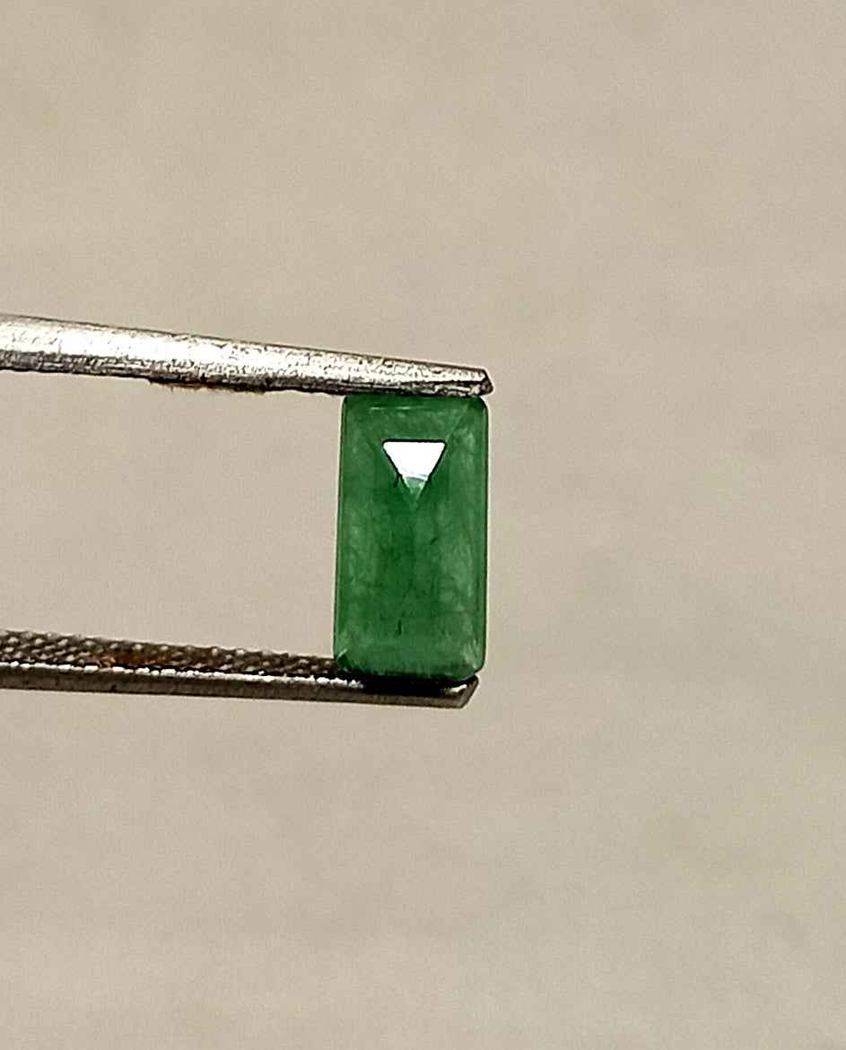 1.30 Cts Natural Zambian Emerald Gemstone Emerald Cut 9.0*4.5 MM EM408