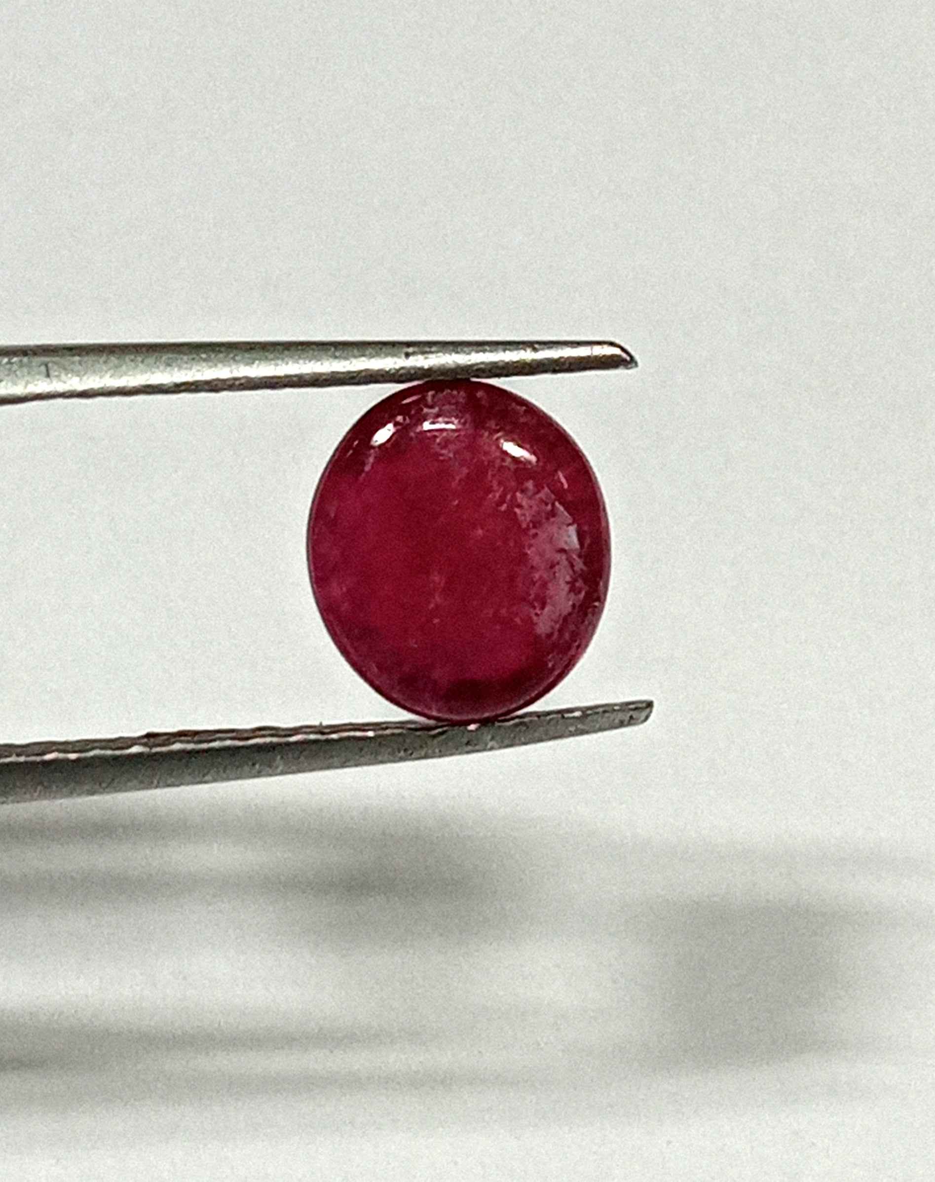 7_6d8574db-c59d-4a6b-8543-c996940bb4e9 3.85 Cts Natural Myanmar Red Ruby Gemstone Oval Cabochon 8.8*7.8 MM R423