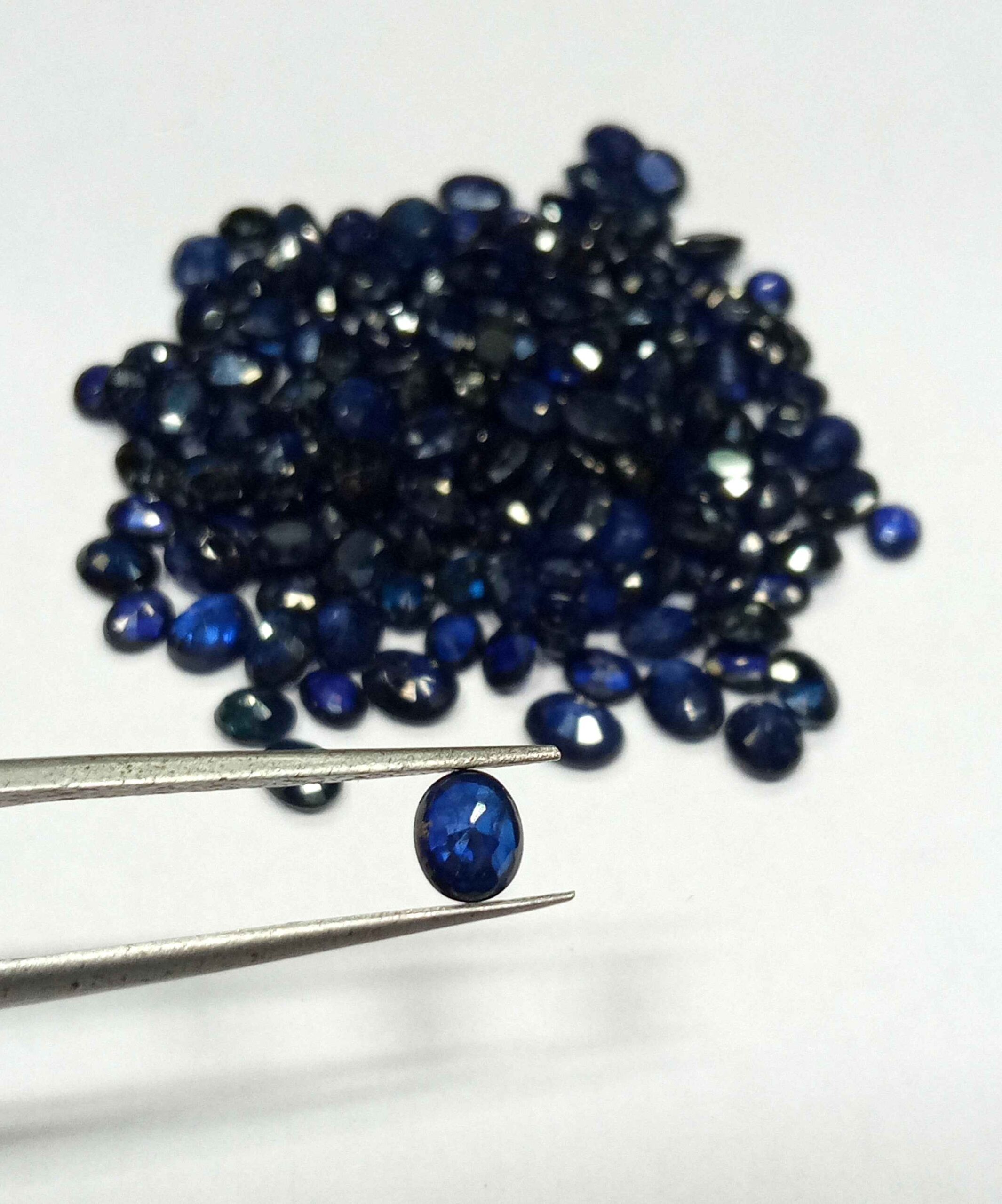 45.60 Cts 143 Pcs Natural Burma Blue Sapphire Gemstone Lot Oval Cut 5.1-3.8 MM WATCH VIDEO