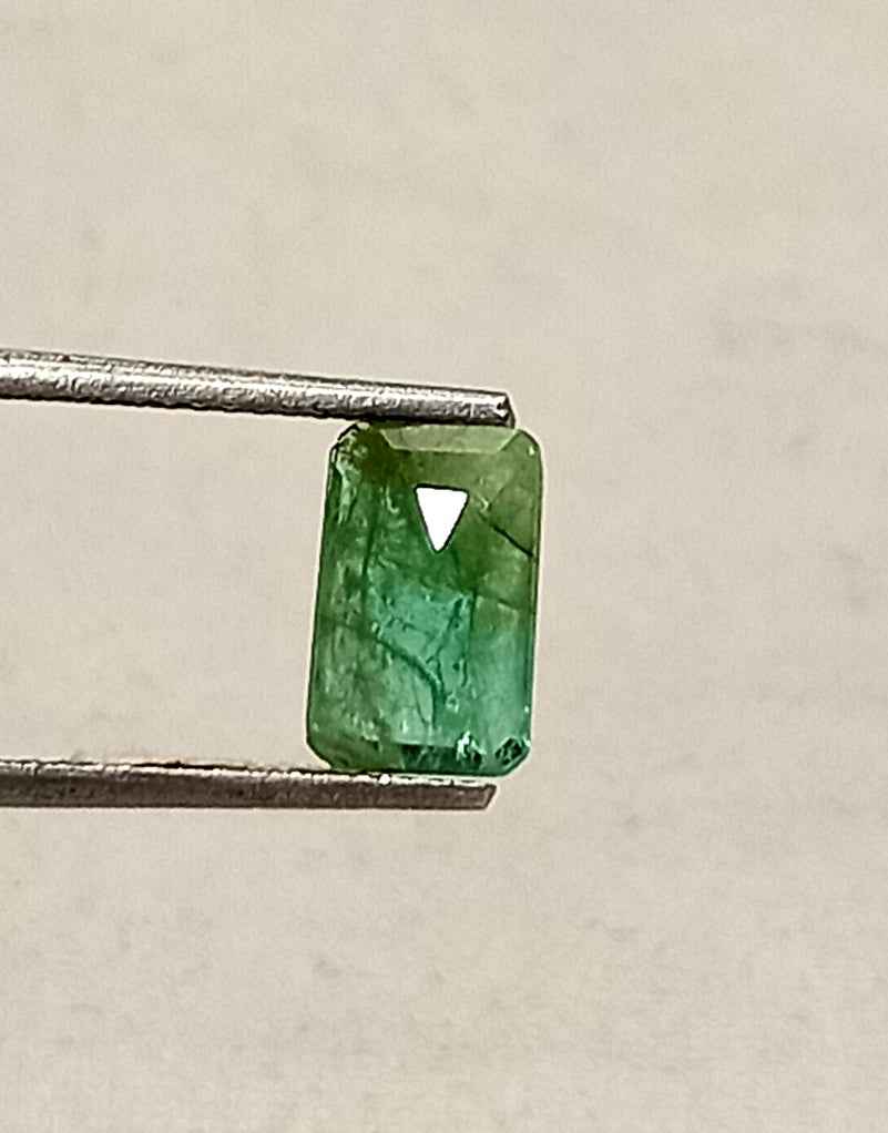1.20 Cts Emerald Cut Natural Zambian Emerald Gemstone 9*5.7 MM EM421