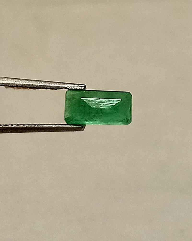1.30 Cts Natural Zambian Emerald Gemstone Emerald Cut 9.0*4.5 MM EM408