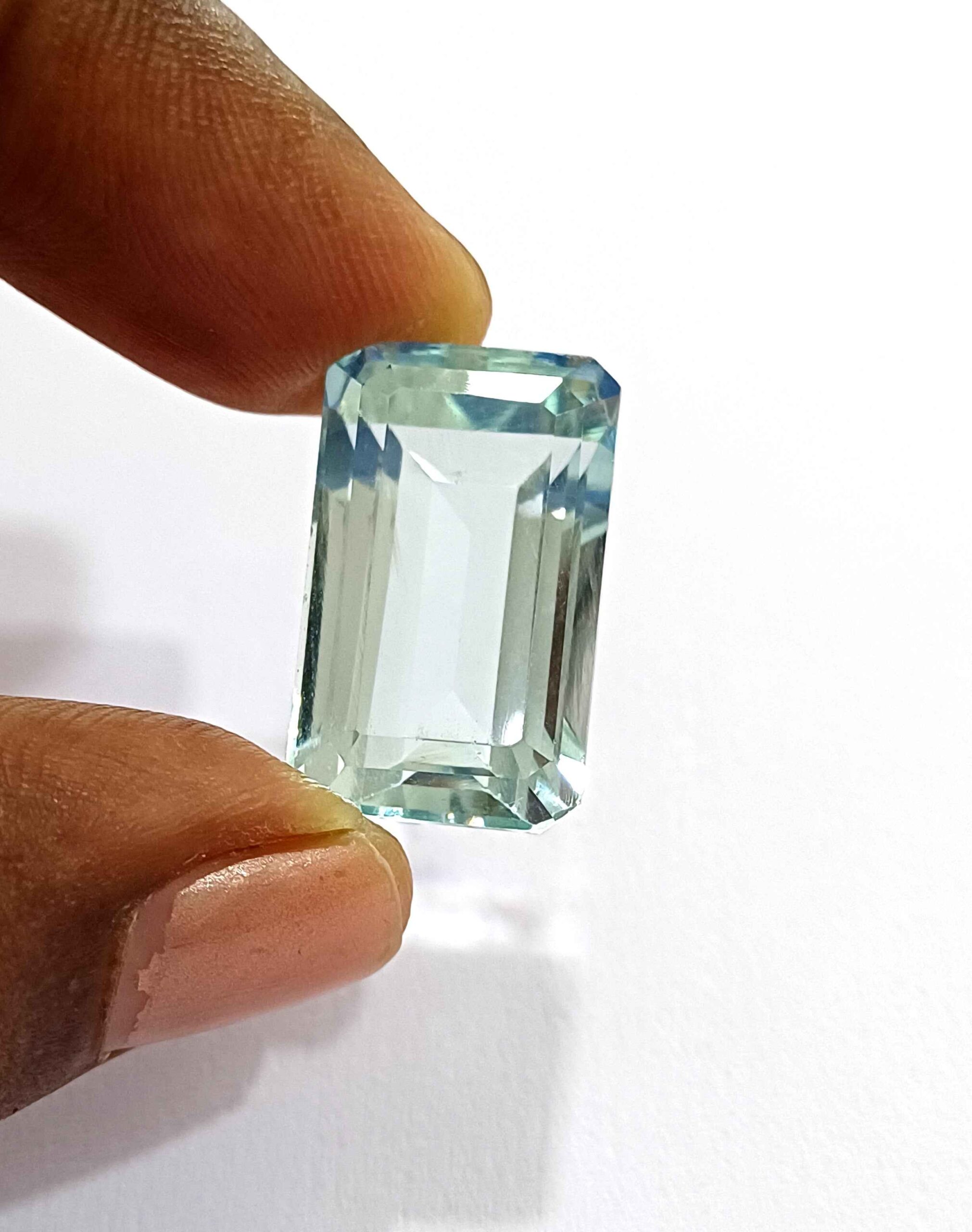 19.45 Cts Natural Brazil Aquamarine Gemstone Emerald Cut 20*12.3 MM AQ11 WATCH VIDEO