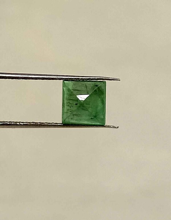 0.94 Cts Square Cut Natural Zambian Emerald Gemstone 5.4*5.4 MM EM586