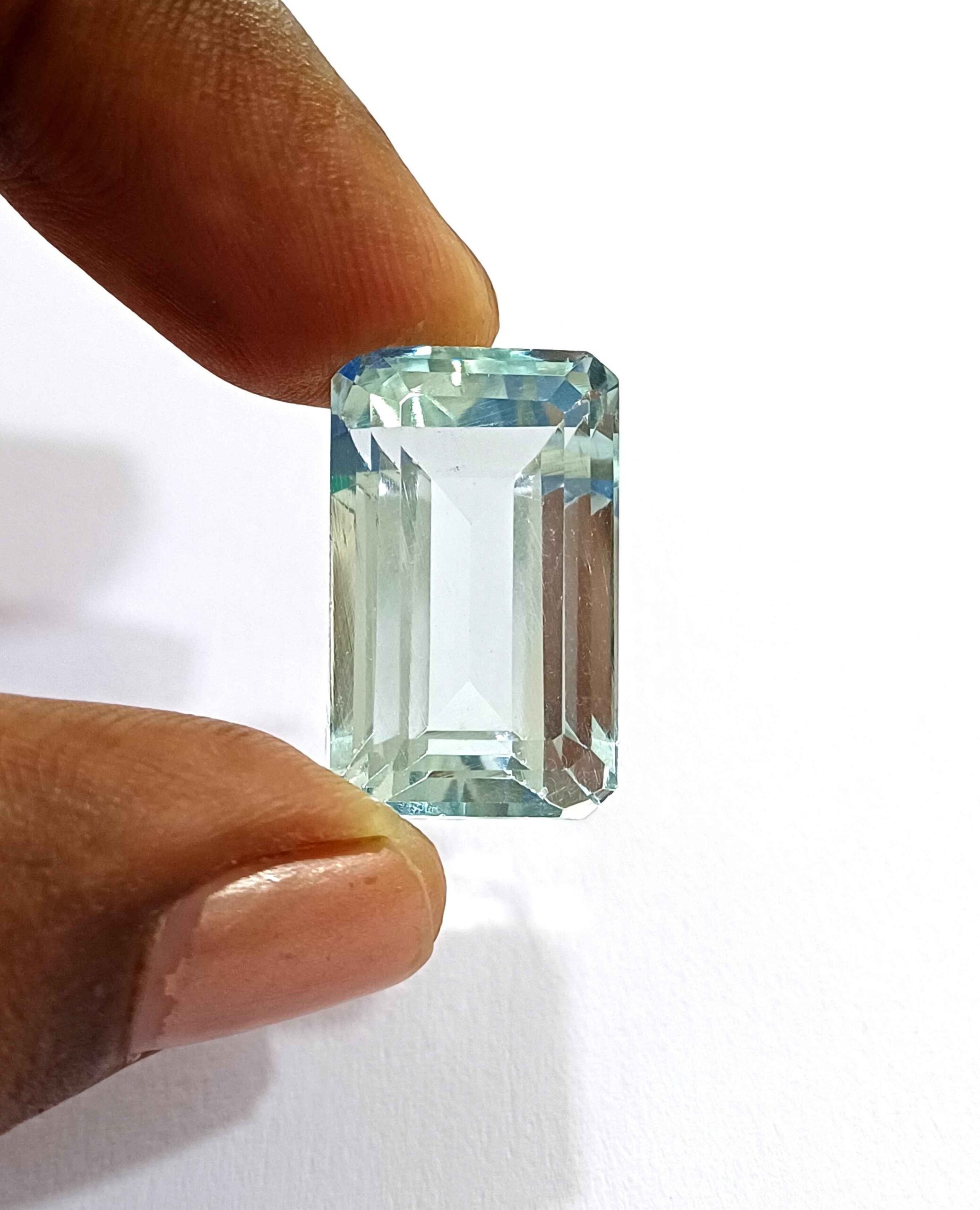 19.45 Cts Natural Brazil Aquamarine Gemstone Emerald Cut 20*12.3 MM AQ11 WATCH VIDEO