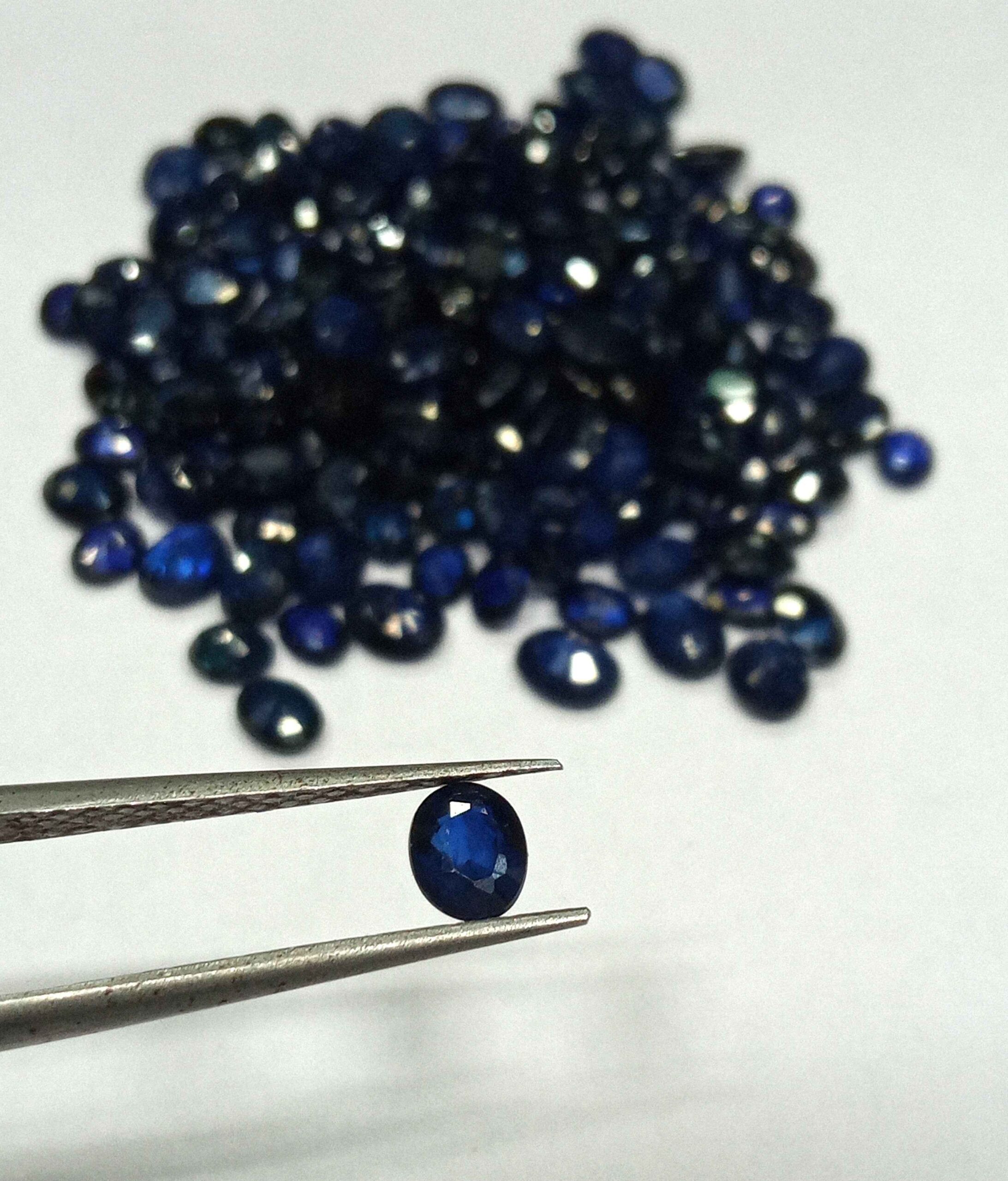 45.60 Cts 143 Pcs Natural Burma Blue Sapphire Gemstone Lot Oval Cut 5.1-3.8 MM WATCH VIDEO