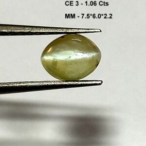 1.06 Cts Chrysoberyl Cats Eye Gemstone Sri Lanka Kanak Khet Oval