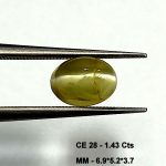 1.43 Cts Chrysoberyl Cats Eye Gemstone Oval Cabochon 6.9*5.2 MM Sri Lanka Kanak Khet CE28