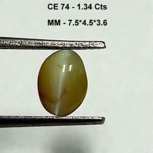1.34 Cts Natural Chrysoberyl Cats Eye Gemstone Oval Cabochon 7.4*4.5 MM Sri Lanka CE74