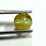 1.59 Cts Natural Chrysoberyl Cats Eye Gemstone Oval Cabochon 7.3*6.7 MM CE81 Sri Lanka Kanak Khet