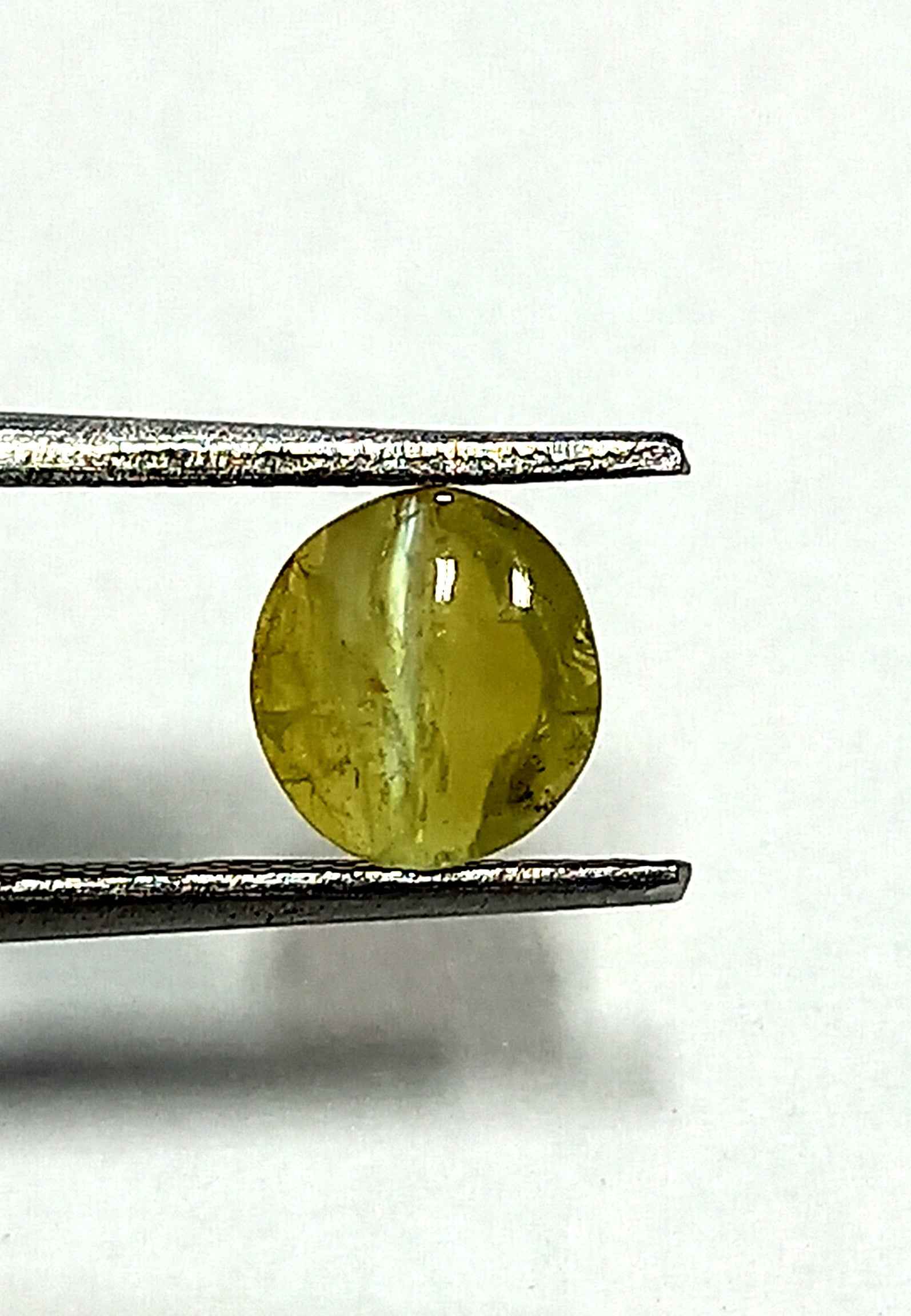 1.59 Cts Natural Chrysoberyl Cats Eye Gemstone Oval Cabochon 7.3*6.7 MM CE81 Sri Lanka Kanak Khet