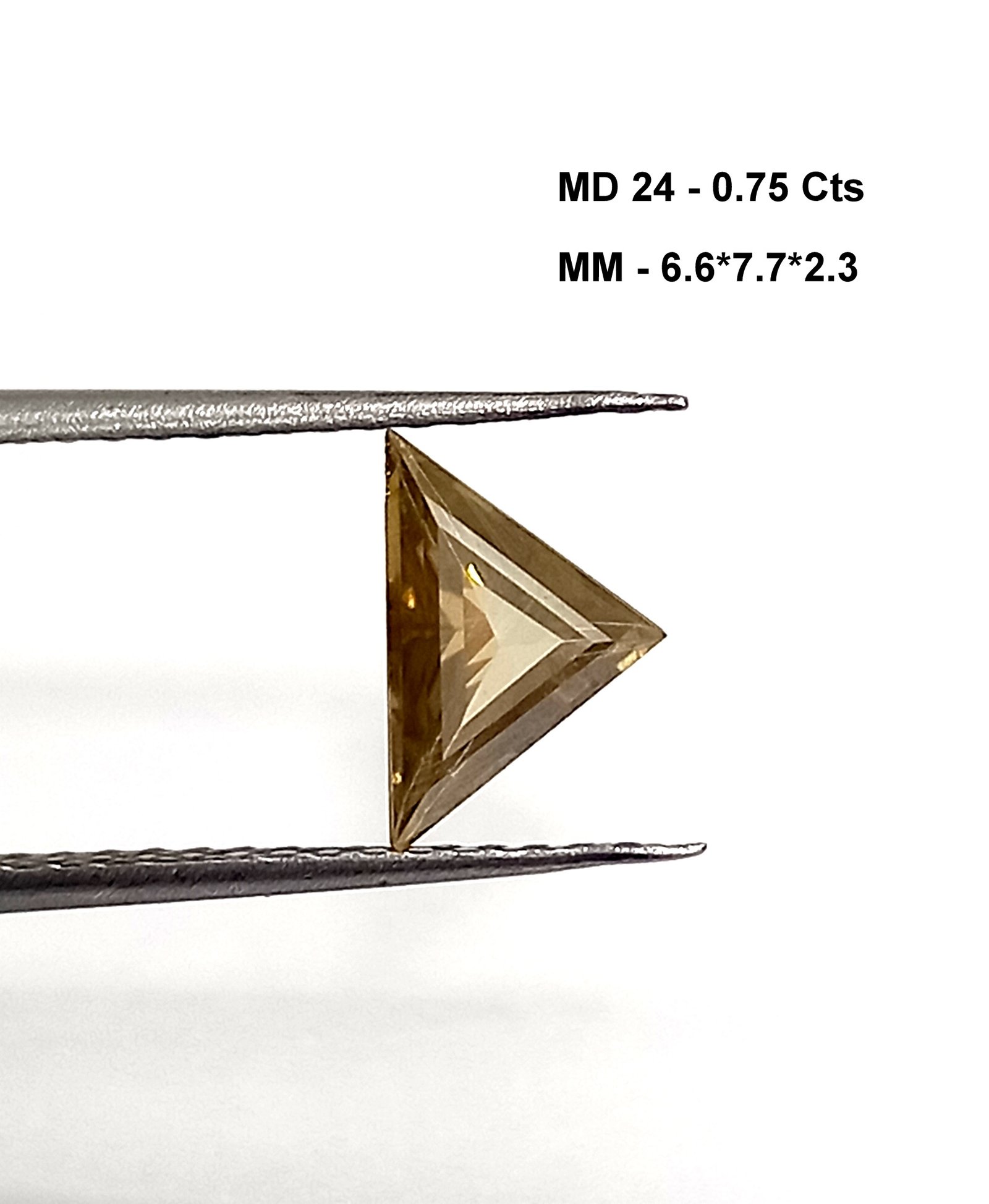 0.75 Cts Moissanite Triangle Cut Diamond Natural