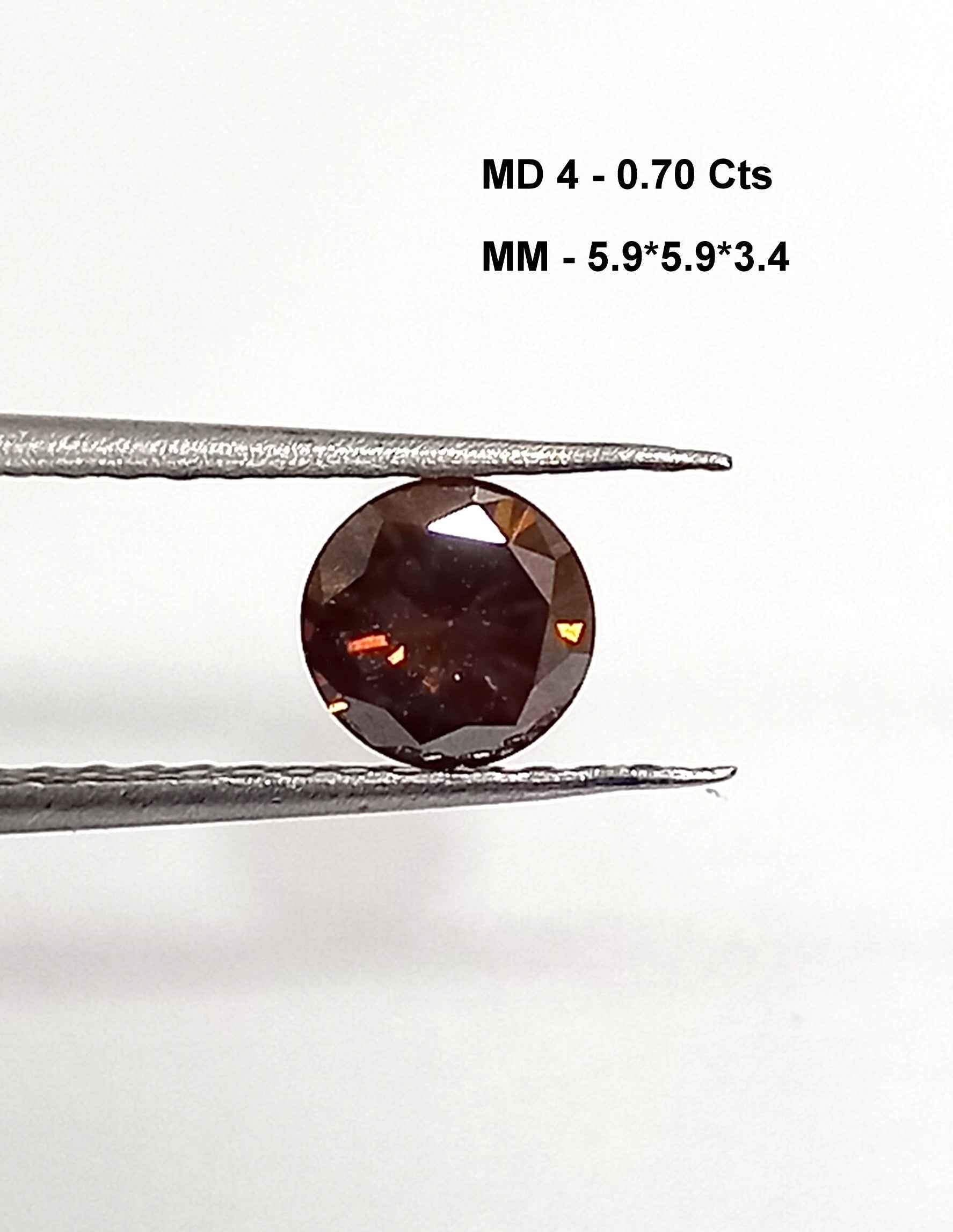 0.70 Cts Moissanite Diamond Natural Round Cut 5.9*5.9 MM MD4