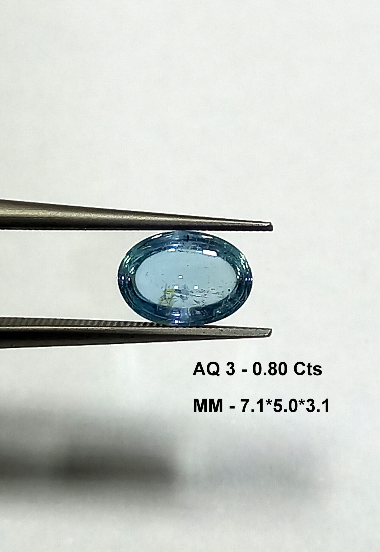 0.80 Cts Brazil Aquamarine Cabochon Gemstone Oval Blue