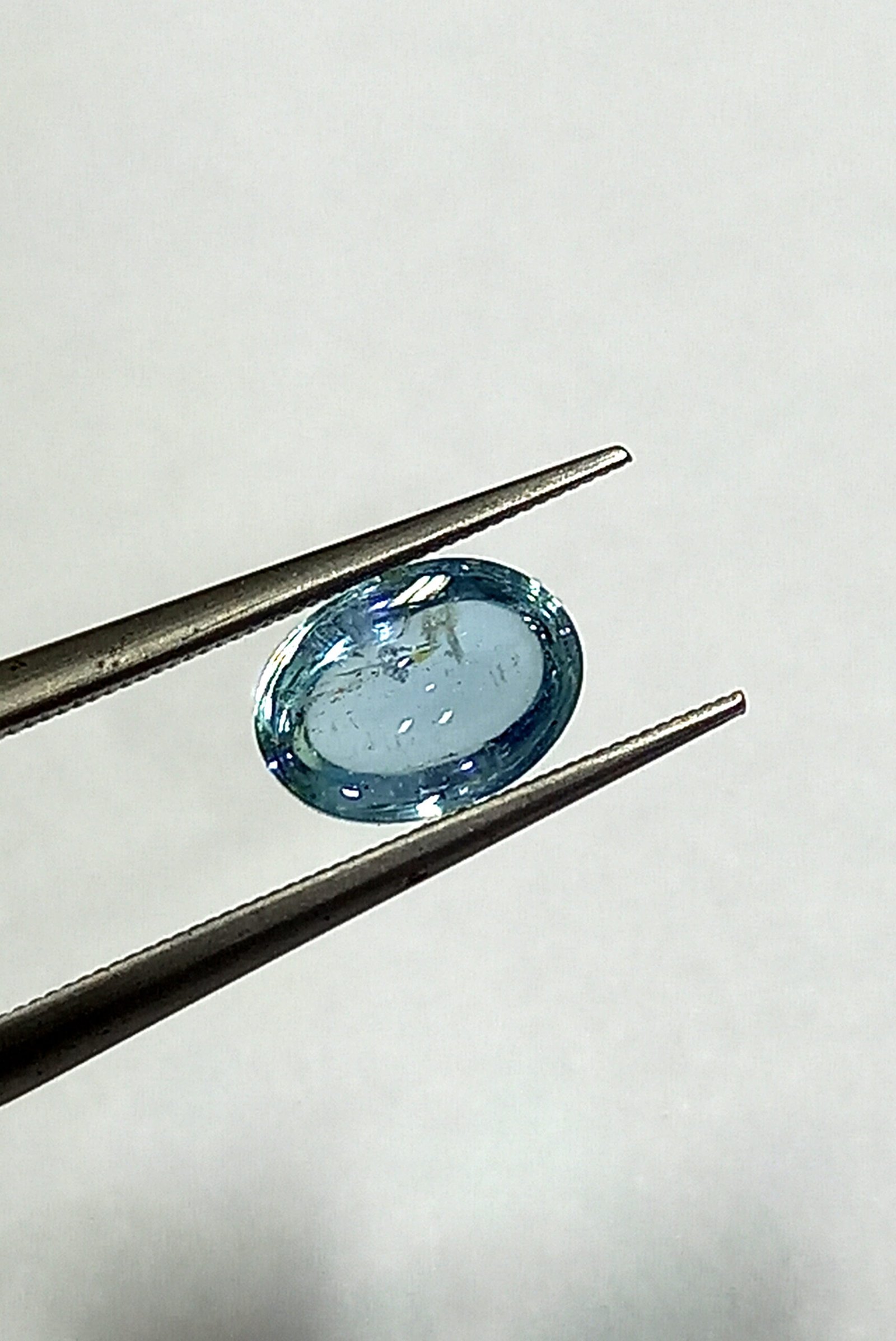 0.80 Cts Brazil Aquamarine Cabochon Gemstone Oval Blue 7.1*5 MM AQ3 - Image 2