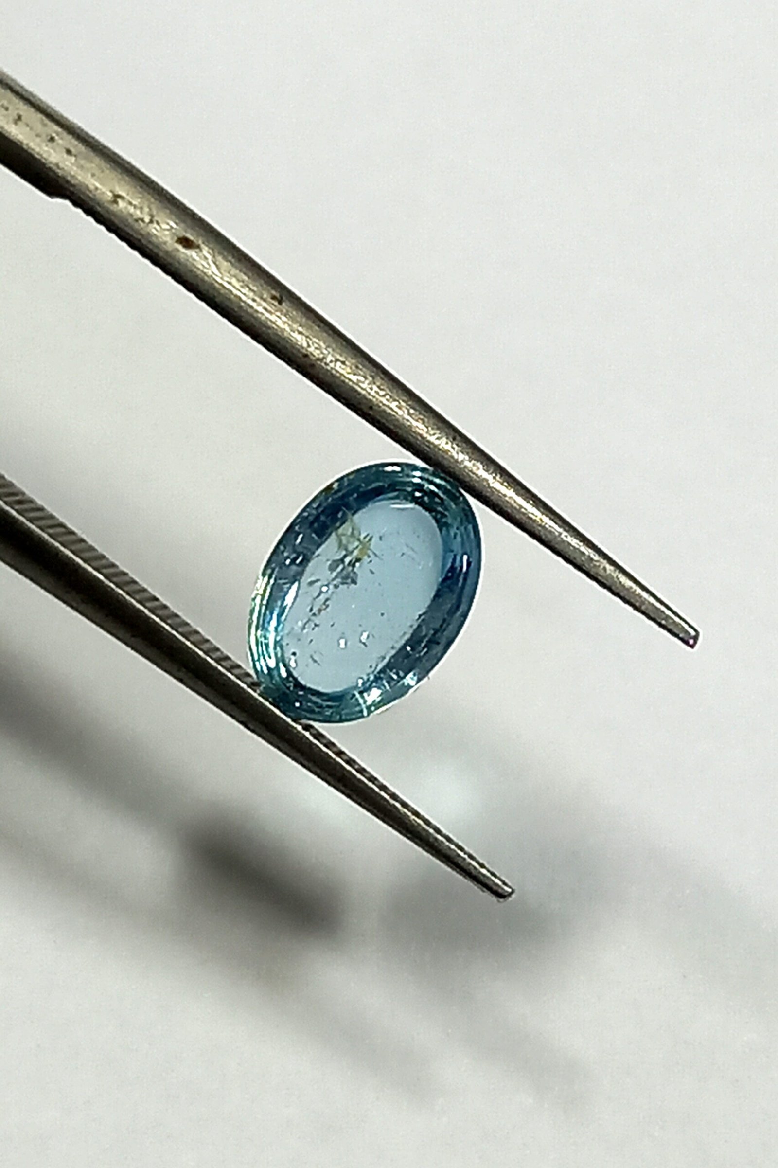 0.80 Cts Brazil Aquamarine Cabochon Gemstone Oval Blue 7.1*5 MM AQ3 - Image 5