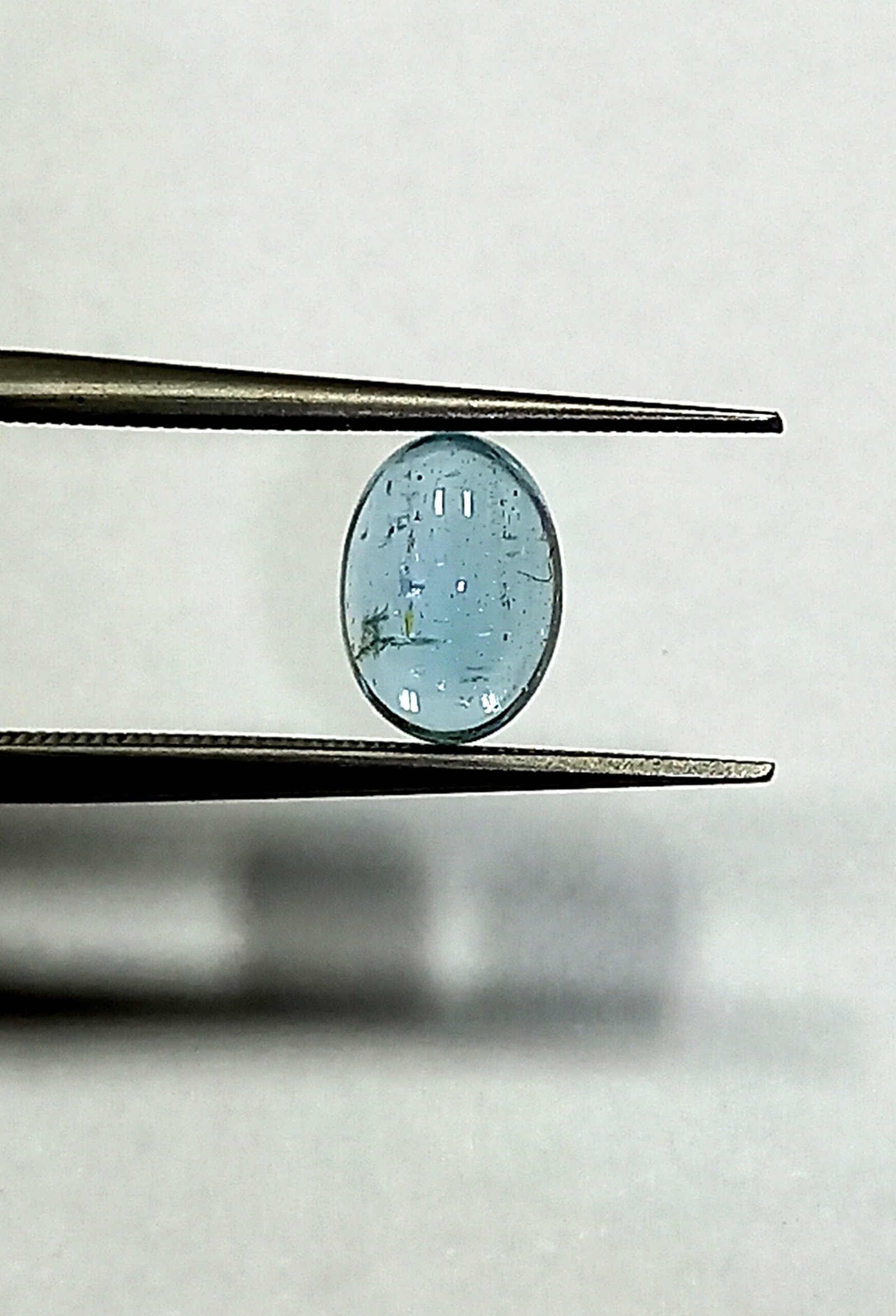 0.80 Cts Brazil Aquamarine Cabochon Gemstone Oval Blue 7.1*5 MM AQ3 - Image 9