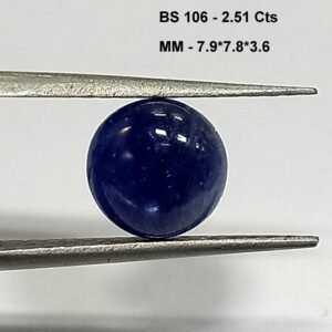 2.51 Cts Burmese Blue Sapphire Cabochon Round Gemstone