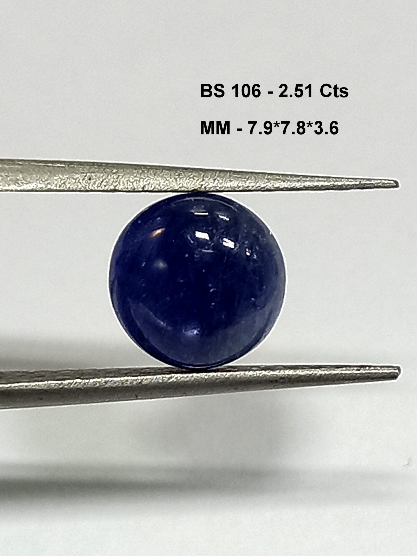 2.51 Cts Burmese Blue Sapphire Cabochon Round Gemstone