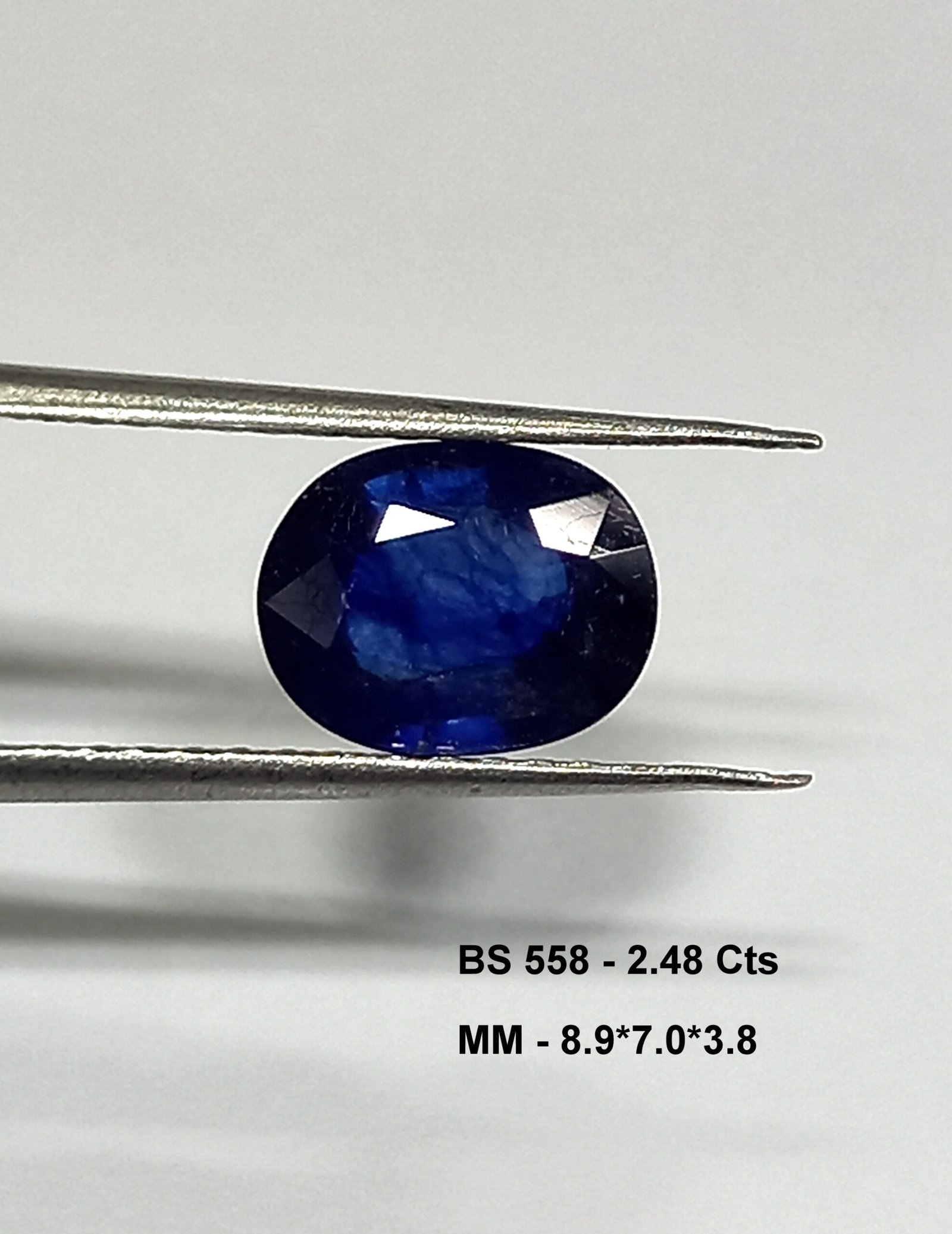 2.48 Cts Oval Cut Blue Sapphire Gemstone