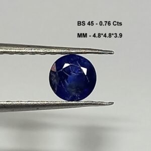 0.76 Cts Round Cut Natural Kashmir Blue Sapphire Gemstone