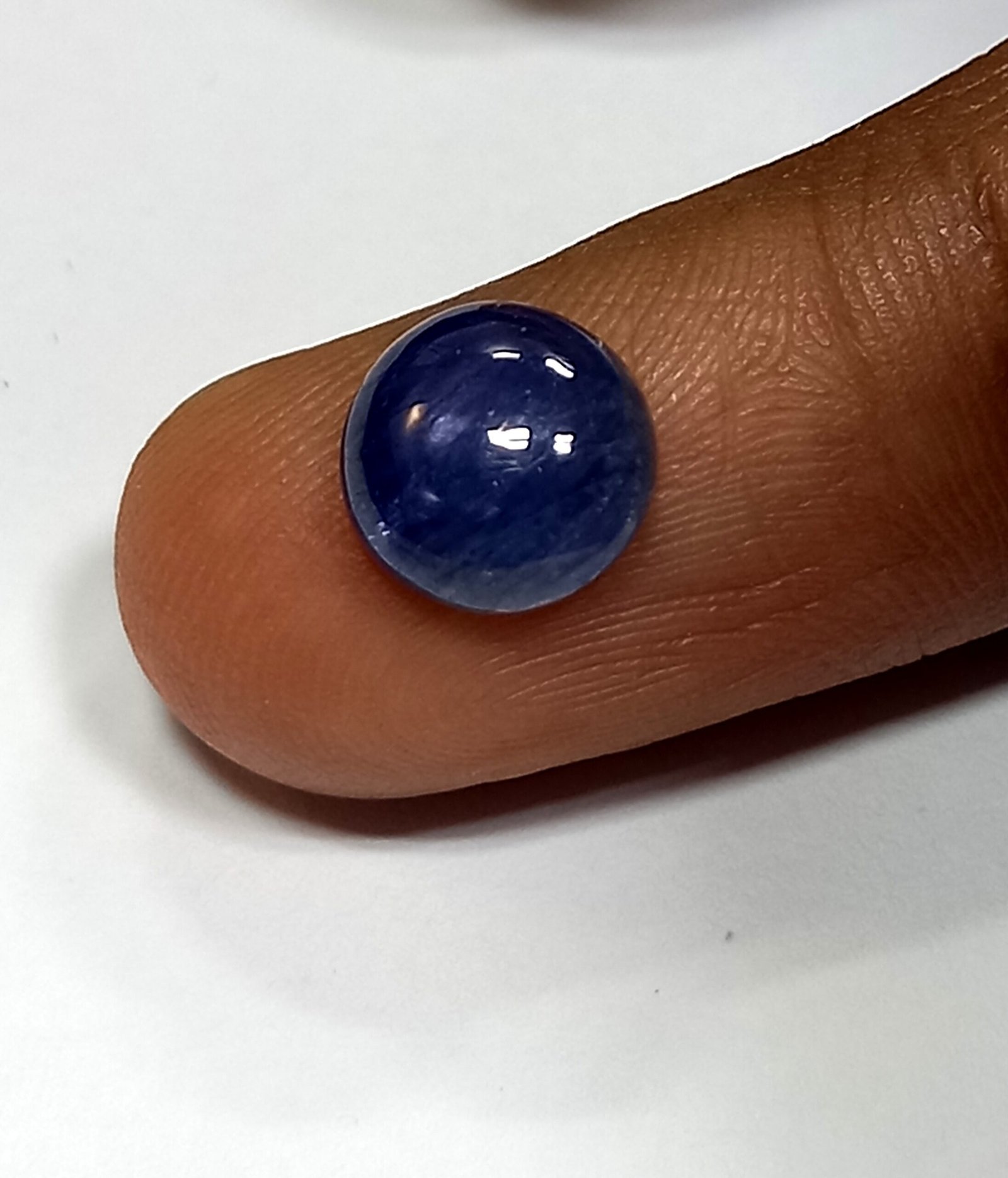 2.51 Cts Burmese Blue Sapphire Cabochon Round Gemstone 7.9*7.8 MM BS106 - Image 4