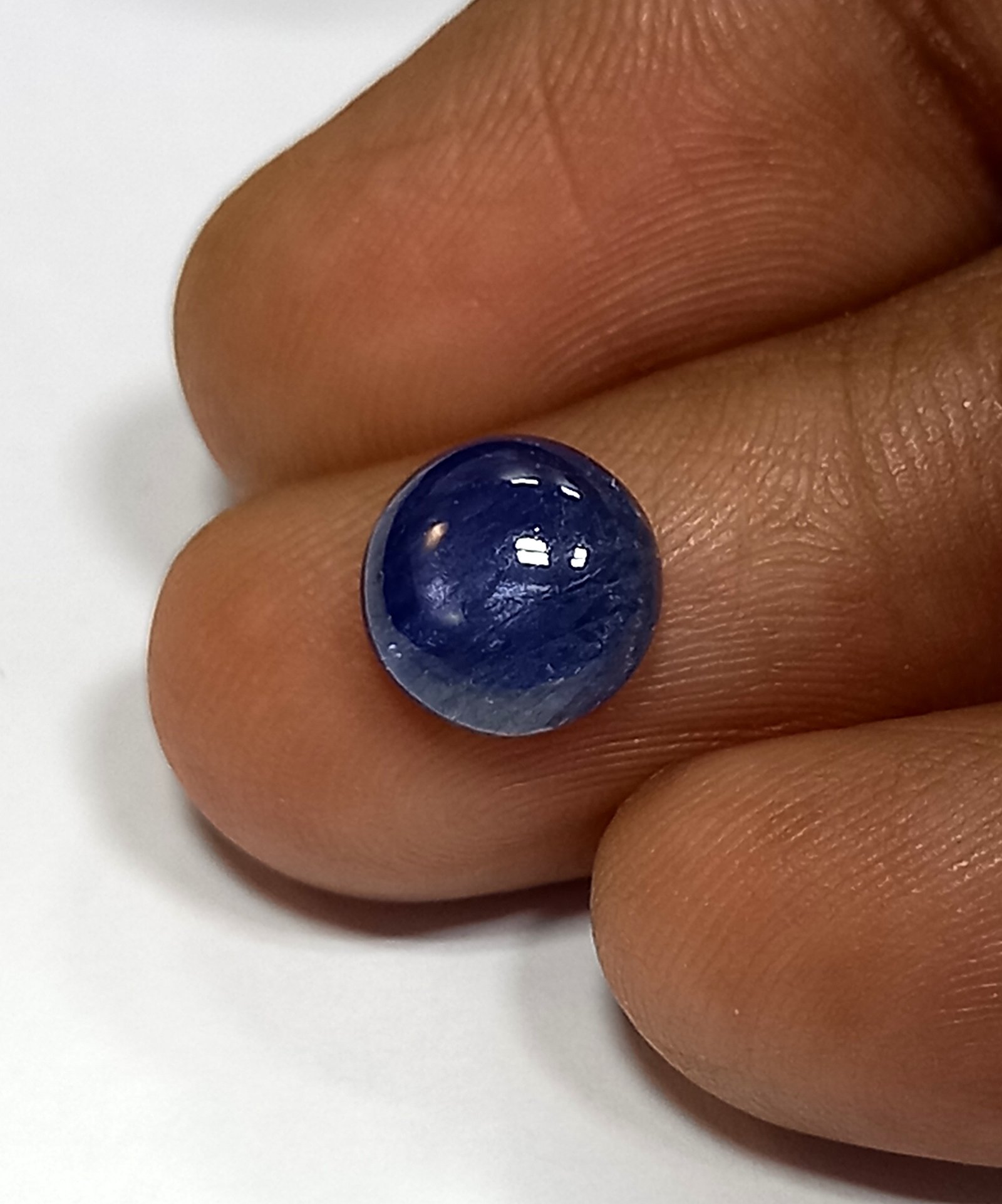 2.51 Cts Burmese Blue Sapphire Cabochon Round Gemstone 7.9*7.8 MM BS106 - Image 5