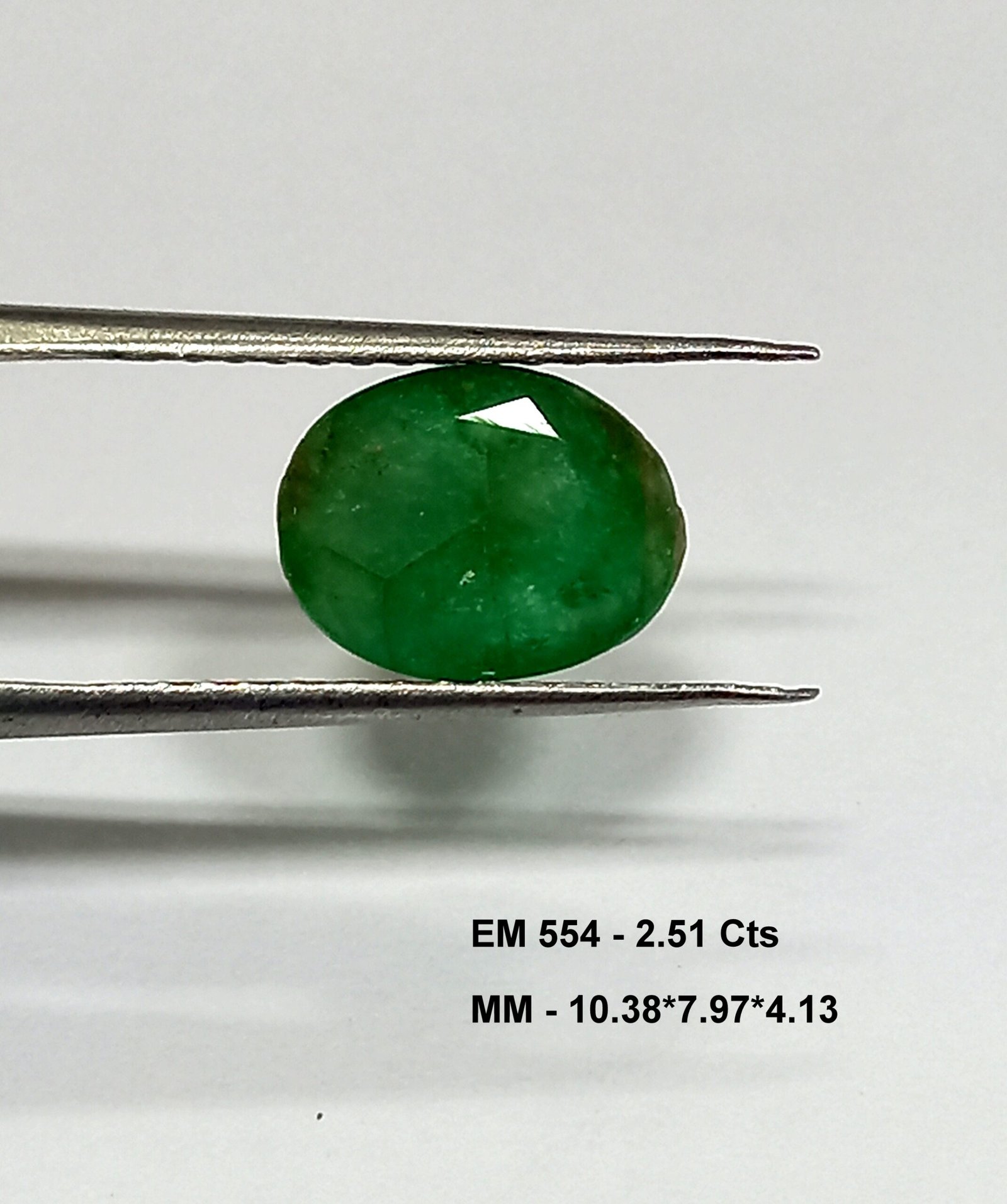 2.51 Cts Natural Zambian Emerald Gemstone Oval Cut