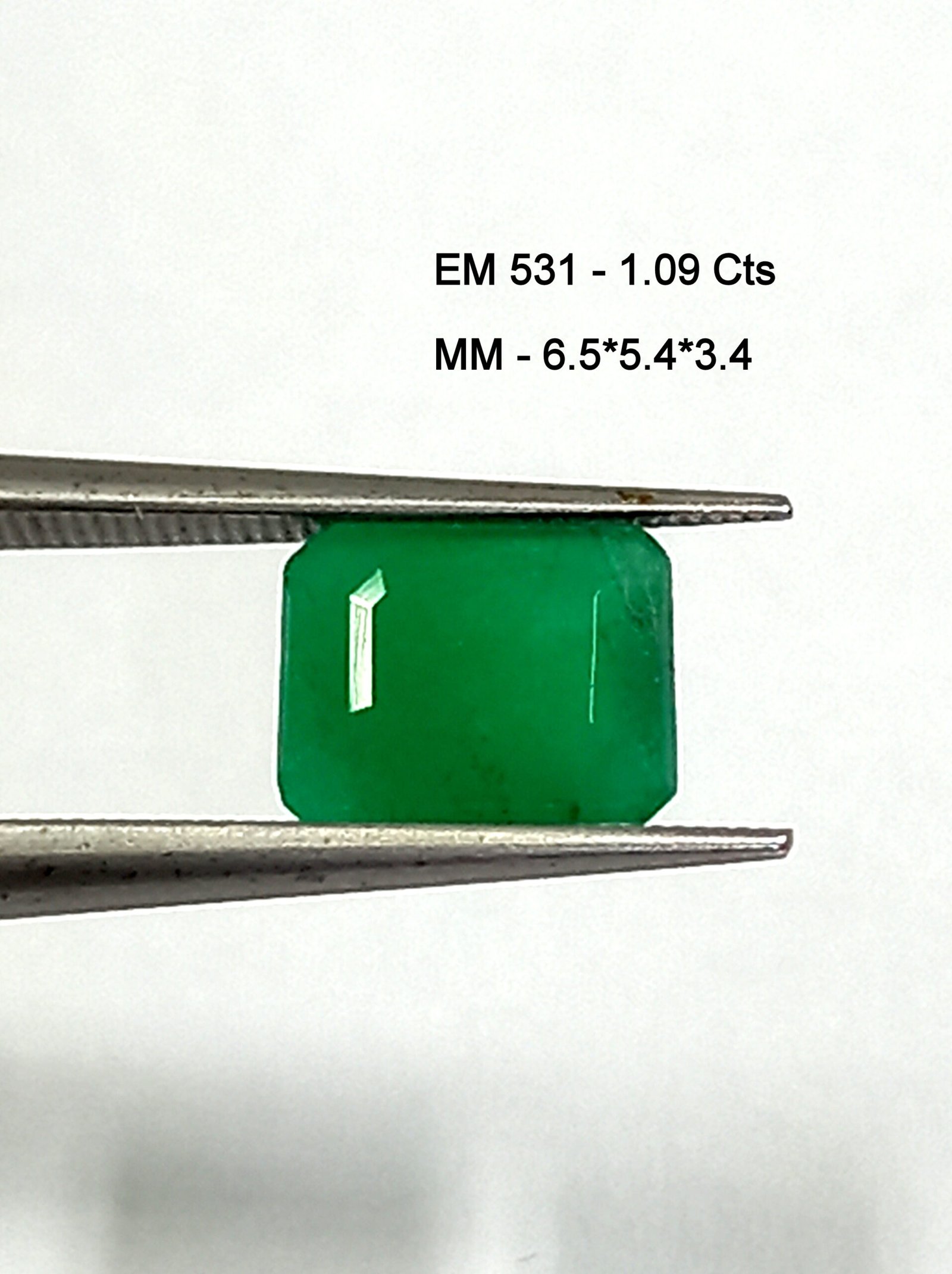 1.09 Cts Zambian Natural Emerald Gemstone Emerald Cut