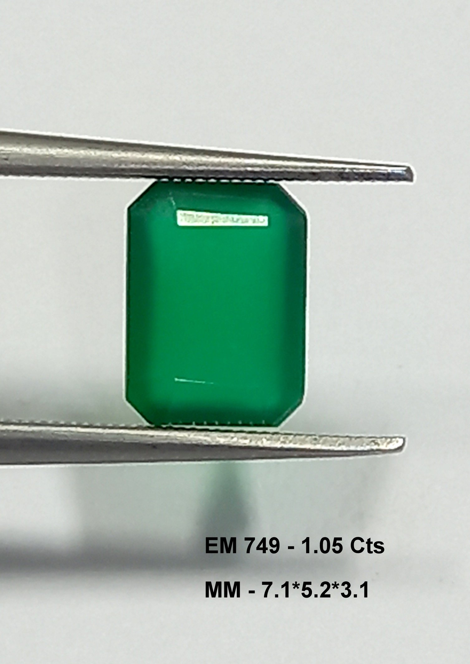 1.05 Cts Emerald Cut Natural Zambian Emerald Gemstone