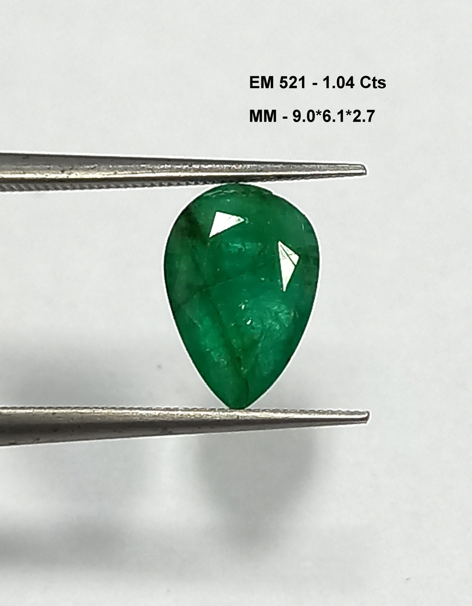 1.04 Cts Natural Zambian Emerald Gemstone Pear Cut