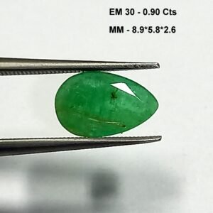 0.90 Cts Pear Cut Natural Zambian Emerald Gemstone