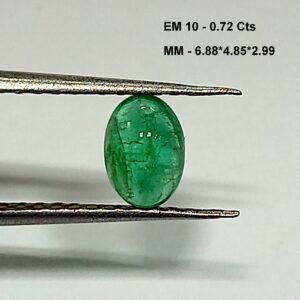 0.72 Cts Natural Zambian Emerald Cabochon Oval Gemstone