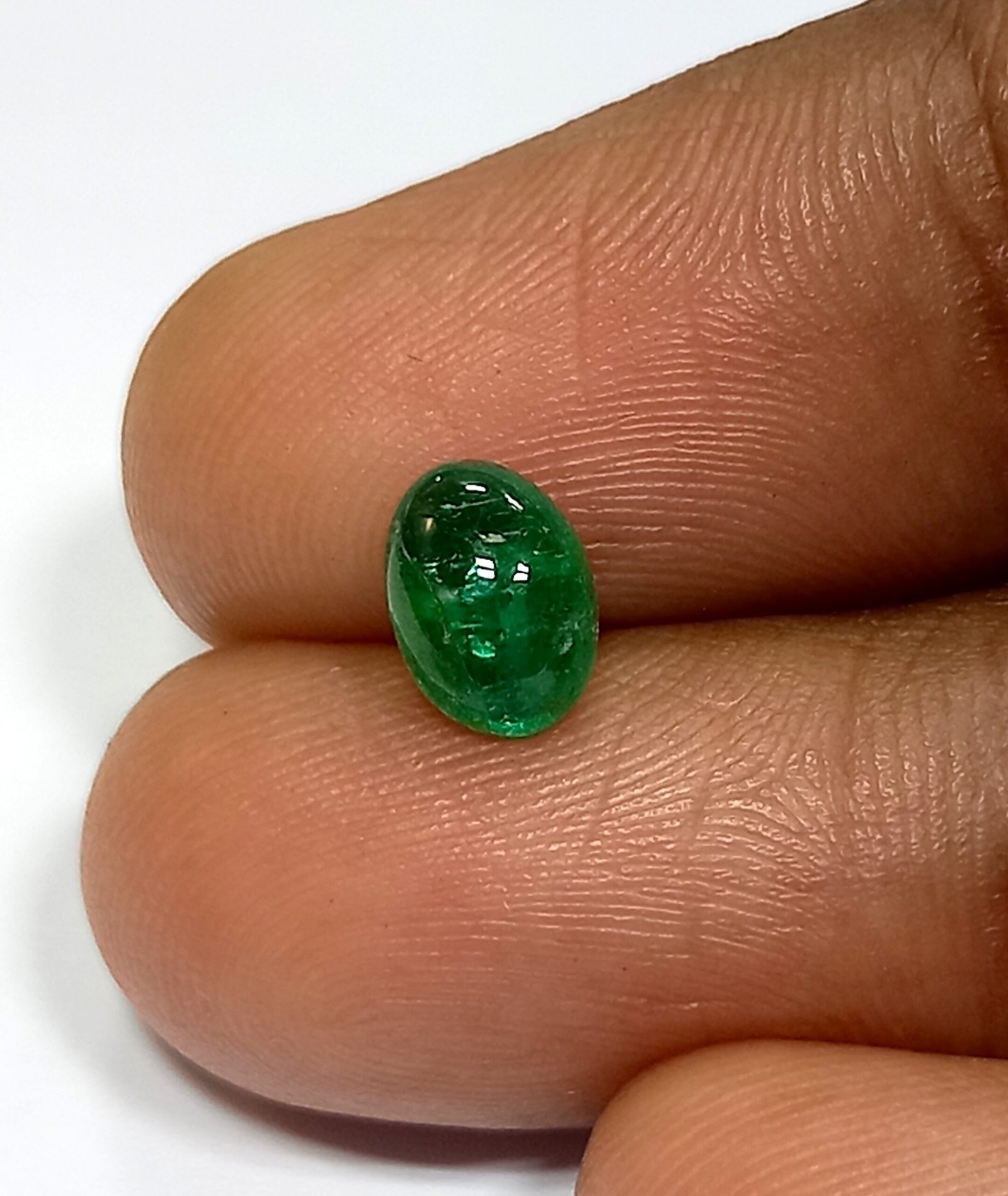 0.81 Cts Natural Zambian Emerald Cabochon Oval Gemstone 7.03*5.14 MM EM11 - Image 5
