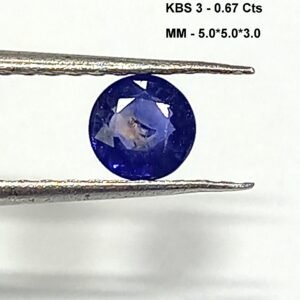 0.67 Cts Kashmir Blue Sapphire 5mm Round Cut Gemstone