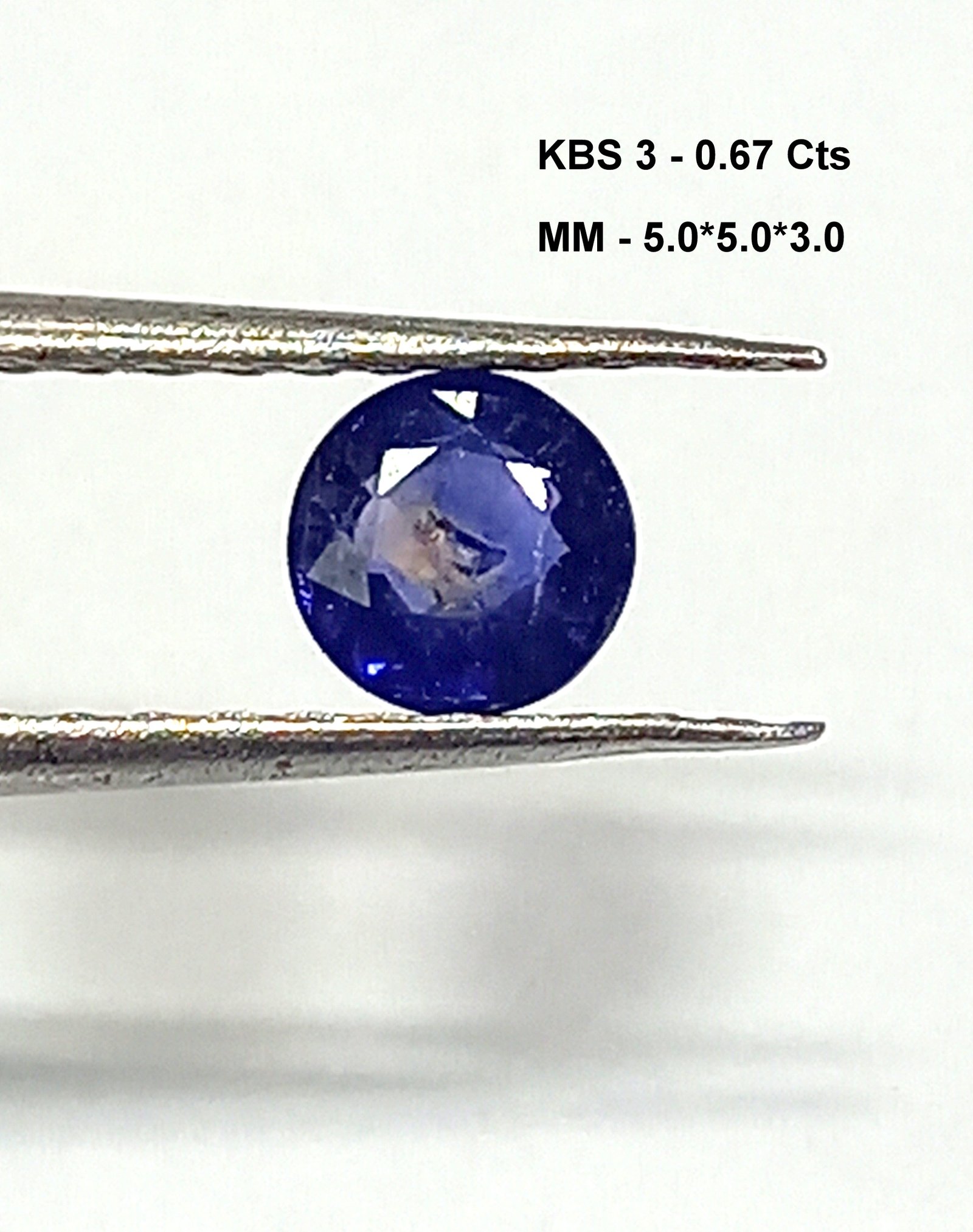 0.67 Cts Kashmir Blue Sapphire 5mm Round Cut Gemstone