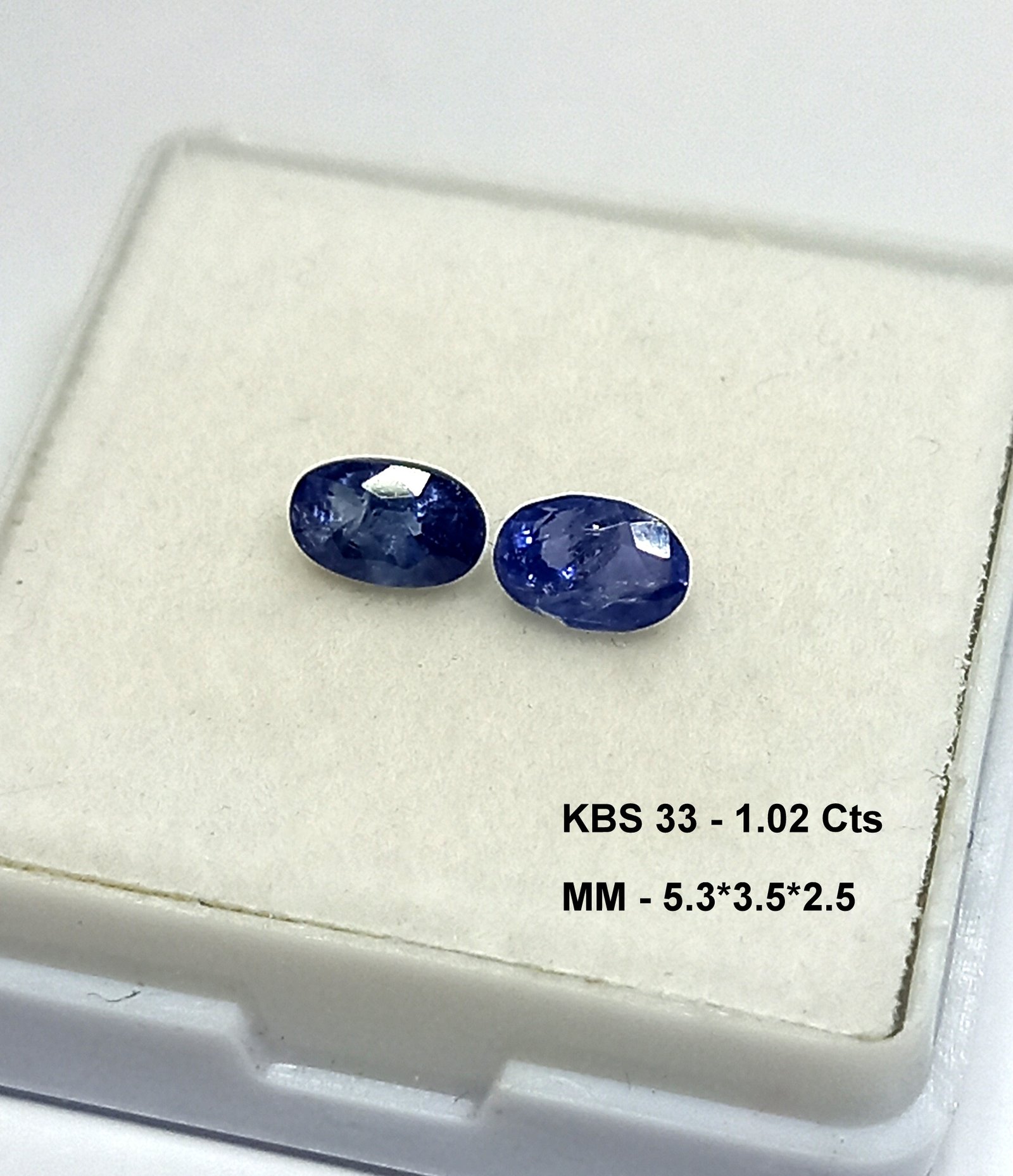 1.02 Cts Natural Kashmir Blue Sapphire Pair Oval Cut Gemstone