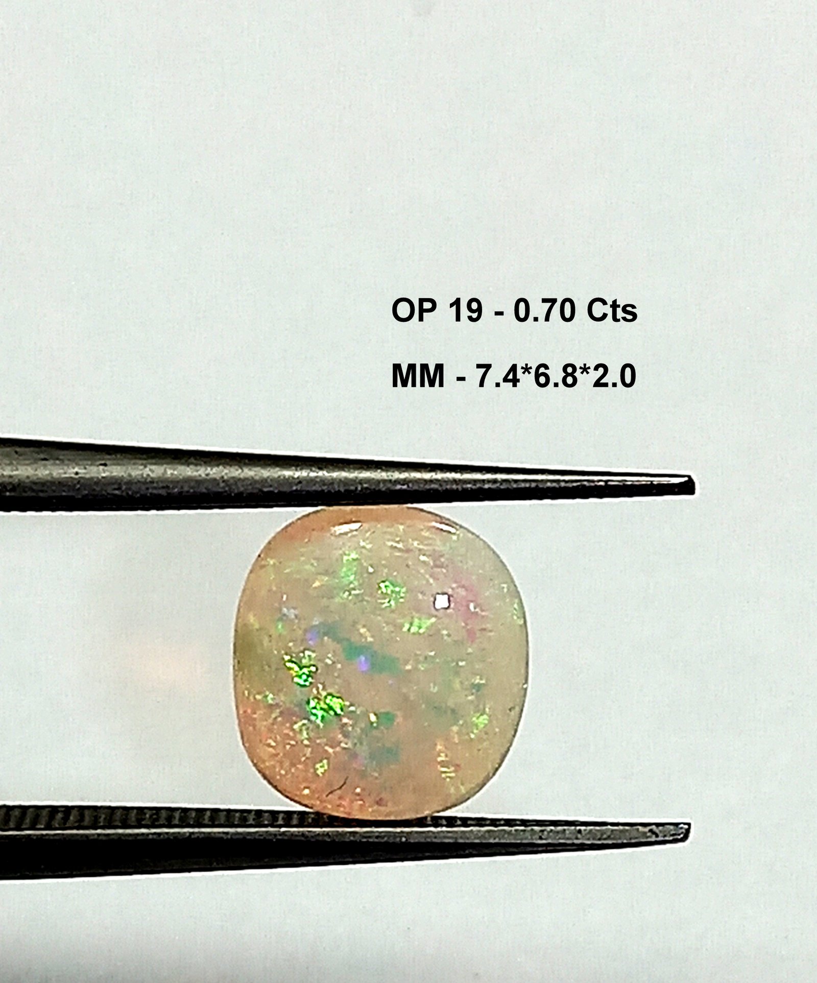 0.70 Cts Natural Australian Opal Cabochon Oval Gemstone Multicolor