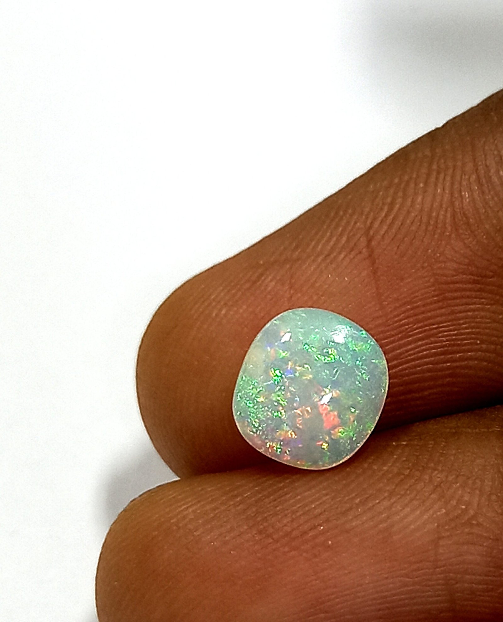0.70 Cts Natural Australian Opal Cabochon Oval Gemstone Multicolor 7.4*6.8 MM OP19 - Image 5