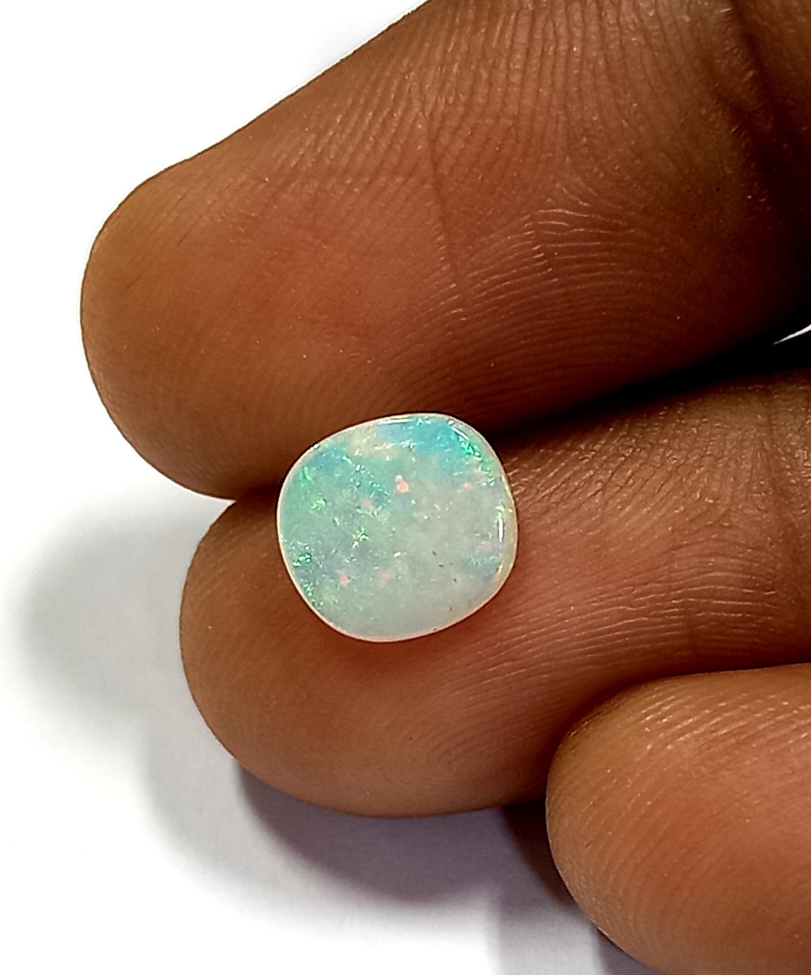 0.70 Cts Natural Australian Opal Cabochon Oval Gemstone Multicolor 7.4*6.8 MM OP19 - Image 8