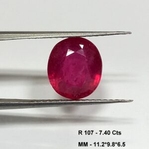 7.40 Cts Natural Pink Ruby Gemstone Oval Cut 11.2*9.8 MM R107