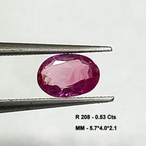 0.53 Cts Natural Burma Pink Ruby Gemstone Oval Cut