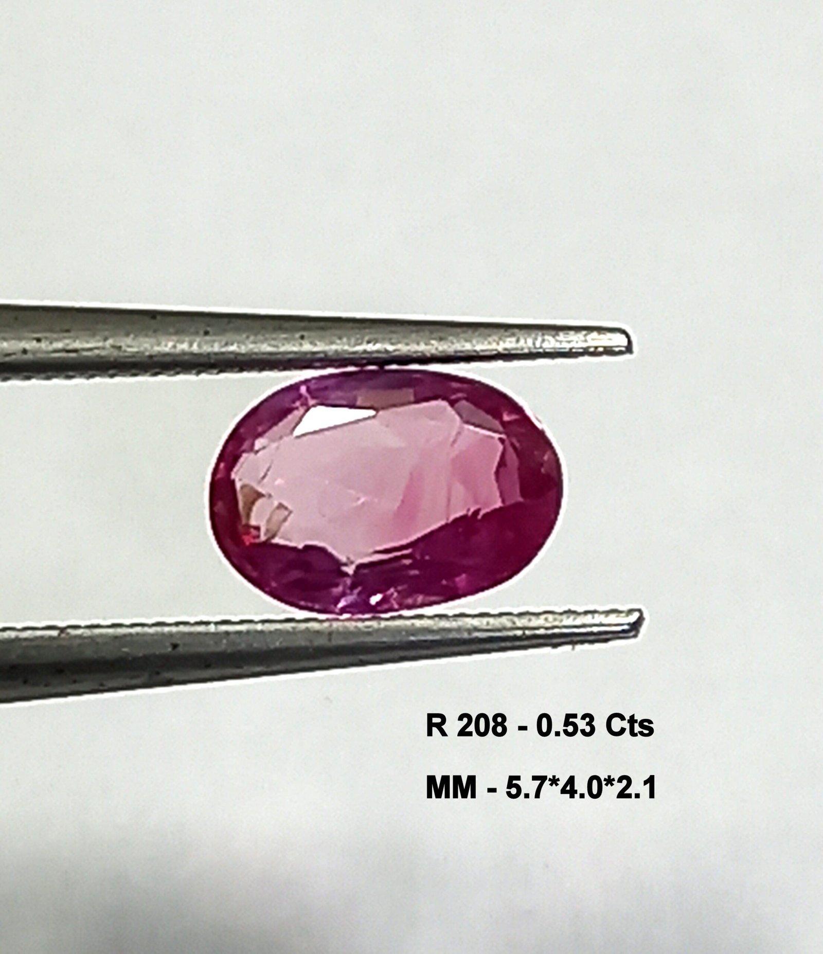 0.53 Cts Natural Burma Pink Ruby Gemstone Oval Cut