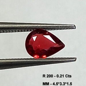 0.21 Cts Red Ruby Natural Burma Gemstone Pear Cut