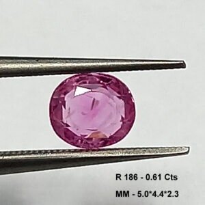 0.61 Cts Natural Burma Pink Ruby Gemstone Oval Cut