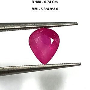 0.74 Cts Natural Burma Ruby Gemstone Pear Cut Pink Color 5.8*4.9 MM R188