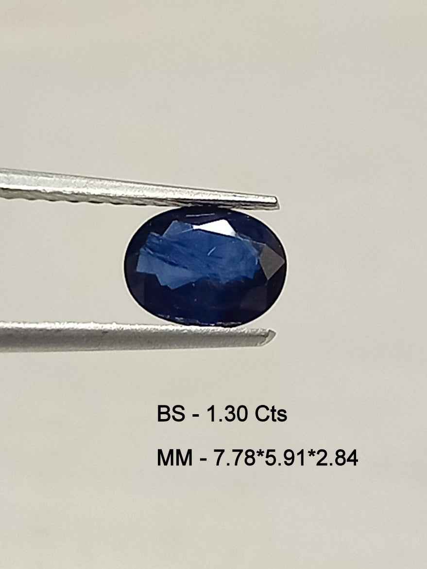 1.30 Cts Oval Cut Natural Blue Sapphire Gemstone 7.78*5.91 MM BS165